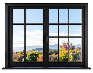 Naklejka premium window in the autumn