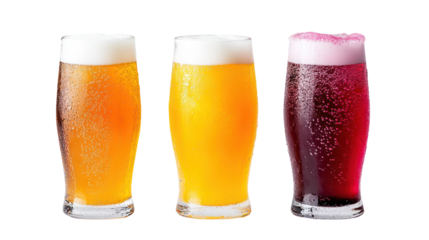 Three Soft Drink Varieties — Dark Cola, Bright Citrus, and Lemon-Lime on White Background