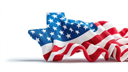 Obraz premium American star and stripes rippling against a white backdrop, patriotic theme