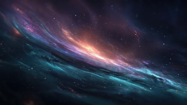 Colorful Nebulae In Dark Space