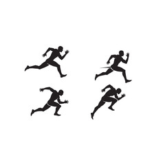 Person Running Silhouette Vector for Fitness, Speed, and Motion Concepts
