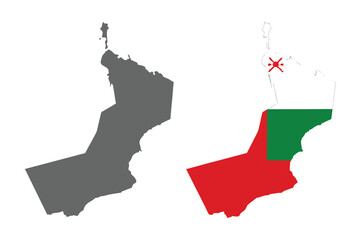 Fototapeta premium Map of the united arab emirates showing different emirate regions