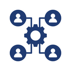 Crm Icon Vector Illustration Blue Version