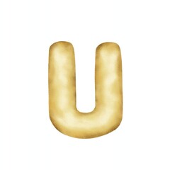 Aesthetic U gold balloon letters vector illustration