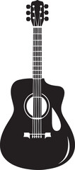 Obraz premium A black and white guitar icon against a white background.