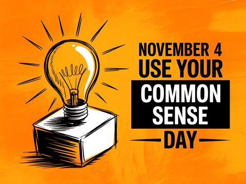 Celebrate november 4th use your common sense day with a glowing idea and bright inspiration