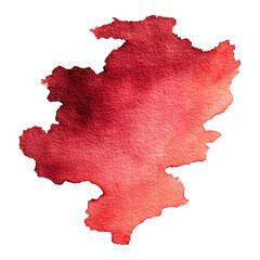 Abstract Watercolor Splash Vibrant Red Paint Texture Background Artistic Effect Isolated On Transparent Background.