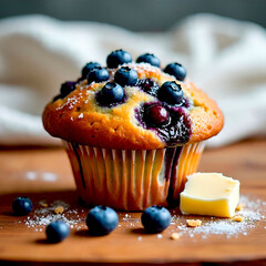 Blueberry muffins with blueberries