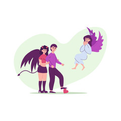 Temptation's Choice A Devilish Affair Stealing Hearts While Angelic Love Observes