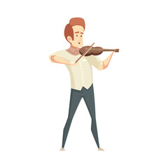 Fiddler's Tune Harmonious Illustration of a Musician Playing Violin with Passion and Skill