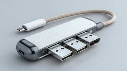 Sleek USB Hub with Type-C Connectivity and Elegant Speckled Finish Design