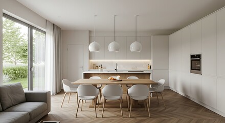 Modern kitchen dining area
