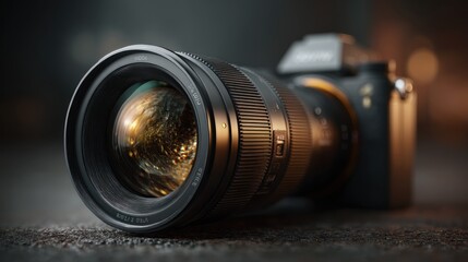 High Precision Camera Lens Close Up Capturing Light and Reflections