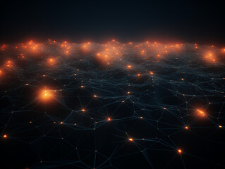 AI Neural Grid with Flowing Information