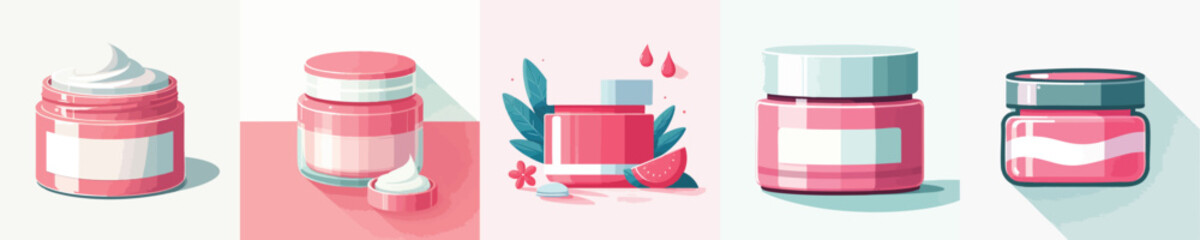 Cosmetic Skincare Cream Jar Vector Illustration – Modern Beauty Product Packaging