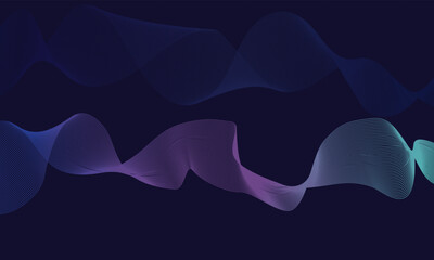 Gradient Abstract Wave Line Background  Modern Flowing Digital Pattern