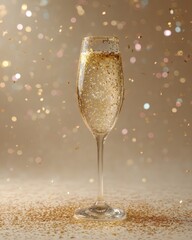 Celebratory Champagne Toast Festive Event Drink Glass Sparkling Environment Close-Up View Joyful Concept