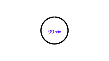 99 minutes timer clock icon 4k illustration background. and creating a stunning 4k illustration.