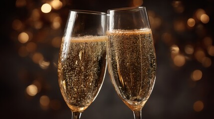 Celebratory Toast with Sparkling Drinks Festive Atmosphere Close-Up View Elegant Concept