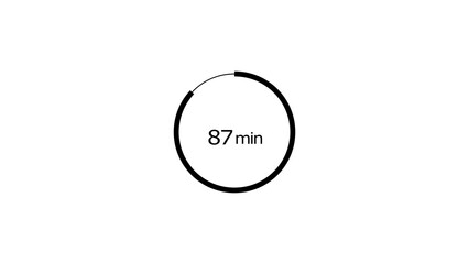 87 minutes timer clock icon 4k illustration background. and creating a stunning 4k illustration.