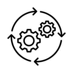 Process Icon Vector Illustration Line Version