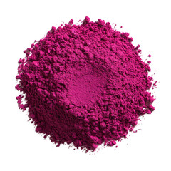 Vibrant Magenta Pigment Powder for Artistic Creations and Crafts Isolated On Transparent Background.