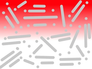 Abstract Doodle Art with Red and White Gradient. Modern Geometric Pattern with Linear Elements.