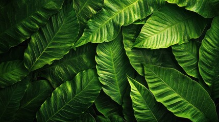 Lush Green Leaves Natural Background Texture