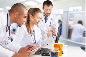 Medical, research scientist in modern laboratory at work