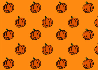 Pumpkin background illustration with orange colour. Social media banner and presentation background template. Halloween season