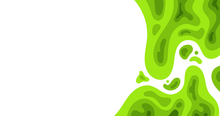 Abstract Paper Cut Style Green Wave Background