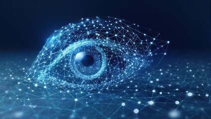 Unlock the future with this stunning digital eye, representing innovation, data, and advanced technology in a vibrant network.