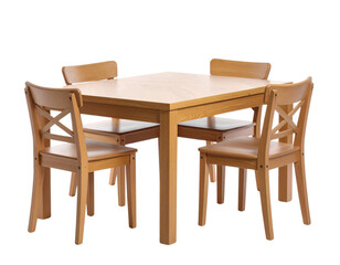 Modern Dining Table with Chairs 3D Render on White