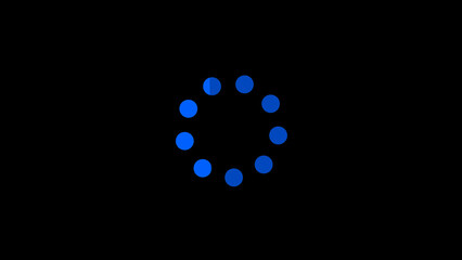 Loading circle blue color illustration. Download Progress bar, Preloaded Interface. black background and creating a stunning 4k illustration.	