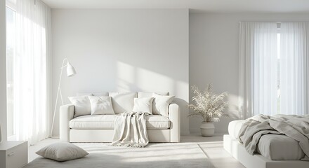 Modern white living room interior