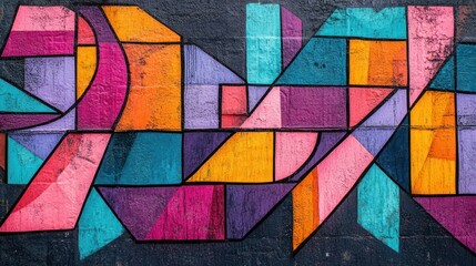 Fototapeta premium Colorful abstract graffiti wall art