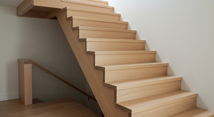 Modern wooden staircase