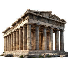 Obraz premium Parthenon reflection isolated on transparent background