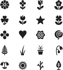 Fototapeta premium Nature's Emblems: A captivating illustration showcasing the diverse beauty of botanical symbols in an elegantly minimalist style.