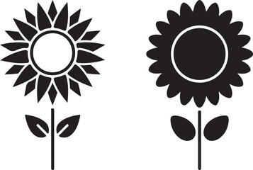 Sunflower Silhouette Duo: This artistic arrangement features two bold sunflower silhouettes, one positive and one negative, evoking a sense of balance and contrast within the heart of nature. 
