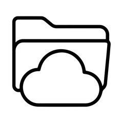 Smart folder outline, cloud sync icon, intelligent storage interface, automated file design, AI organization symbol, digital sync system