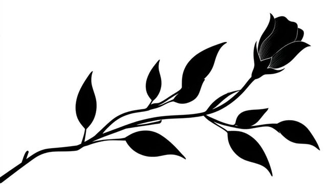 Silhouette rose stem