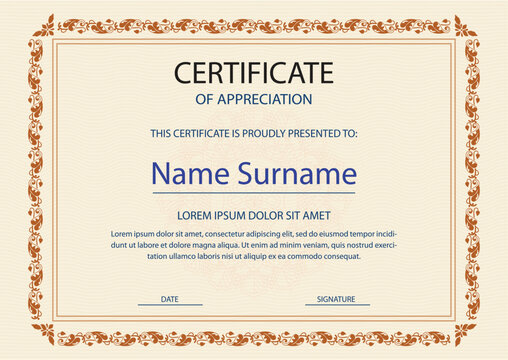 certificate design template vector, certificate design vector - Powered by Adobe