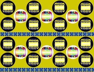 set of easter eggs, seamless geometric pattern design 