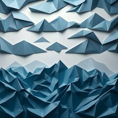 Pattern of mountain silhouettes in origami-like style