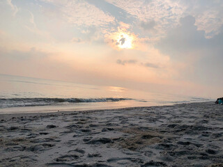 The morning sun at the seaside with a beautiful light