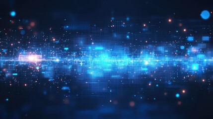Obraz premium Abstract digital data stream, futuristic background, for technology concept, graphic design use