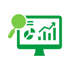 Monitoring Icon Vector Illustration Green Version
