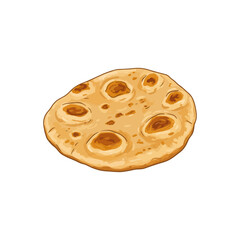 Realistic Vector Illustration of Roti – Traditional Indian Whole Wheat Flatbread

