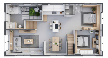 functional contemporary full house layout
